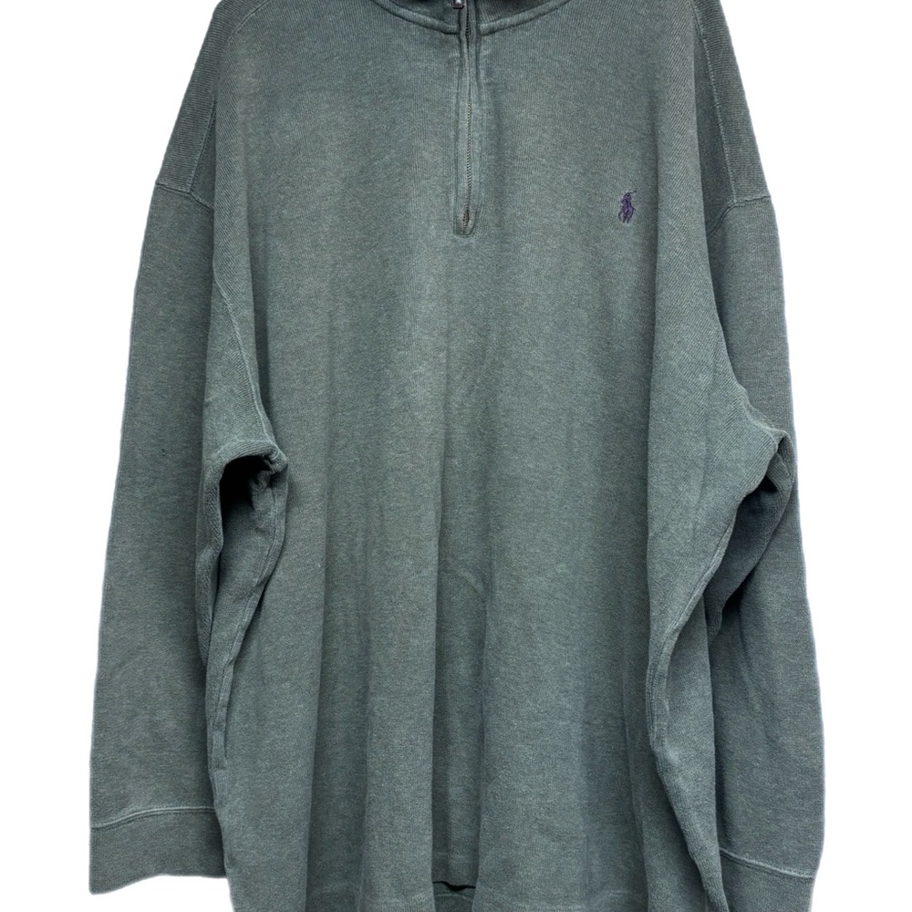 mens size 3XB Polo Ralph Lauren Forest Green Half Zip Pullover Sweater